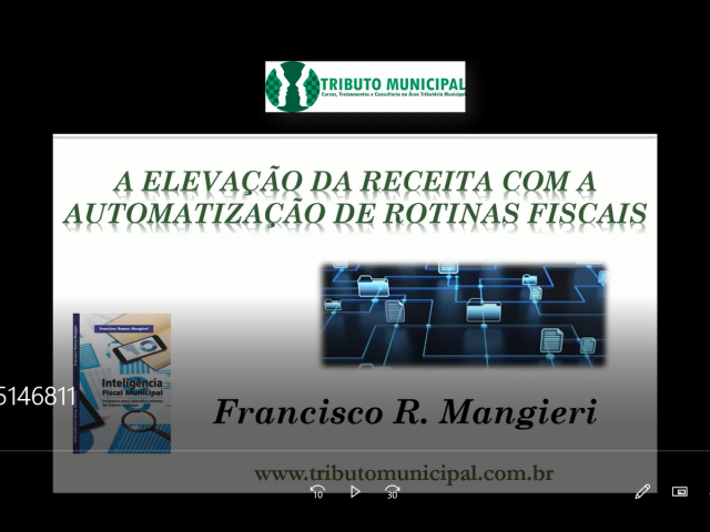 ELEVAÇÃO DA RECEITA COM AUTOMATIZAÇÃO ROTINAS - 8h - Conteúdo:
O presente treinamento tem como objetivo exatamente apresentar aos profissionais da área tributária rotinas de automatização de ações fiscais que proporcionem a otimização e uma maior eficiência da fiscalização e da cobrança dos tributos municipais.
A ideia é padronizar e massificar determinados procedimentos com vistas à abordagem de milhares de contribuintes em curtíssimo espaço de tempo. Ao invés de fiscalizar dezenas de contribuintes, é possível conseguir abordar milhares de uma só vez, com o recurso das rotinas de inteligência fiscal.
O treinamento é bastante prático, com a demonstração do passo a passo para a implantação da automatização em determinadas situações.
Racionalidade, inteligência, rapidez e eficiência na apuração e cobrança de créditos tributários municipais! É o que vamos apresentar no presente curso "on-line".
